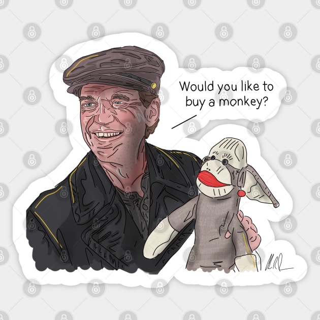 Cabin Boy: David Sells Monkeys Sticker by 51Deesigns